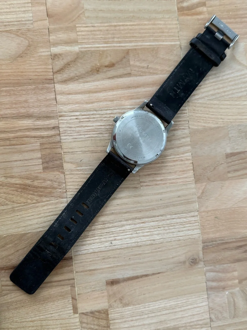 MVMT by Movado Field Watch Gray Dial Leather Strap Date New Crystal and Battery
